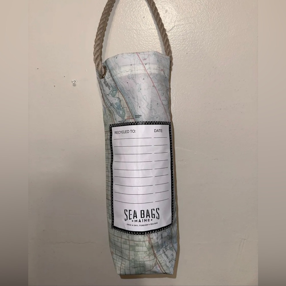 Sea Bags Maine Recycled Sailcloth Bag Indian River Florida Map Wine Tote Gift